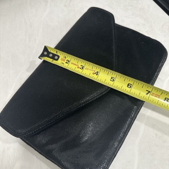 VINTAGE Frenchy of California Black Evening Envelope Clutch Sparkly Shiny - Picture 13 of 14